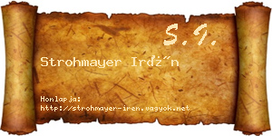 Strohmayer Irén névjegykártya